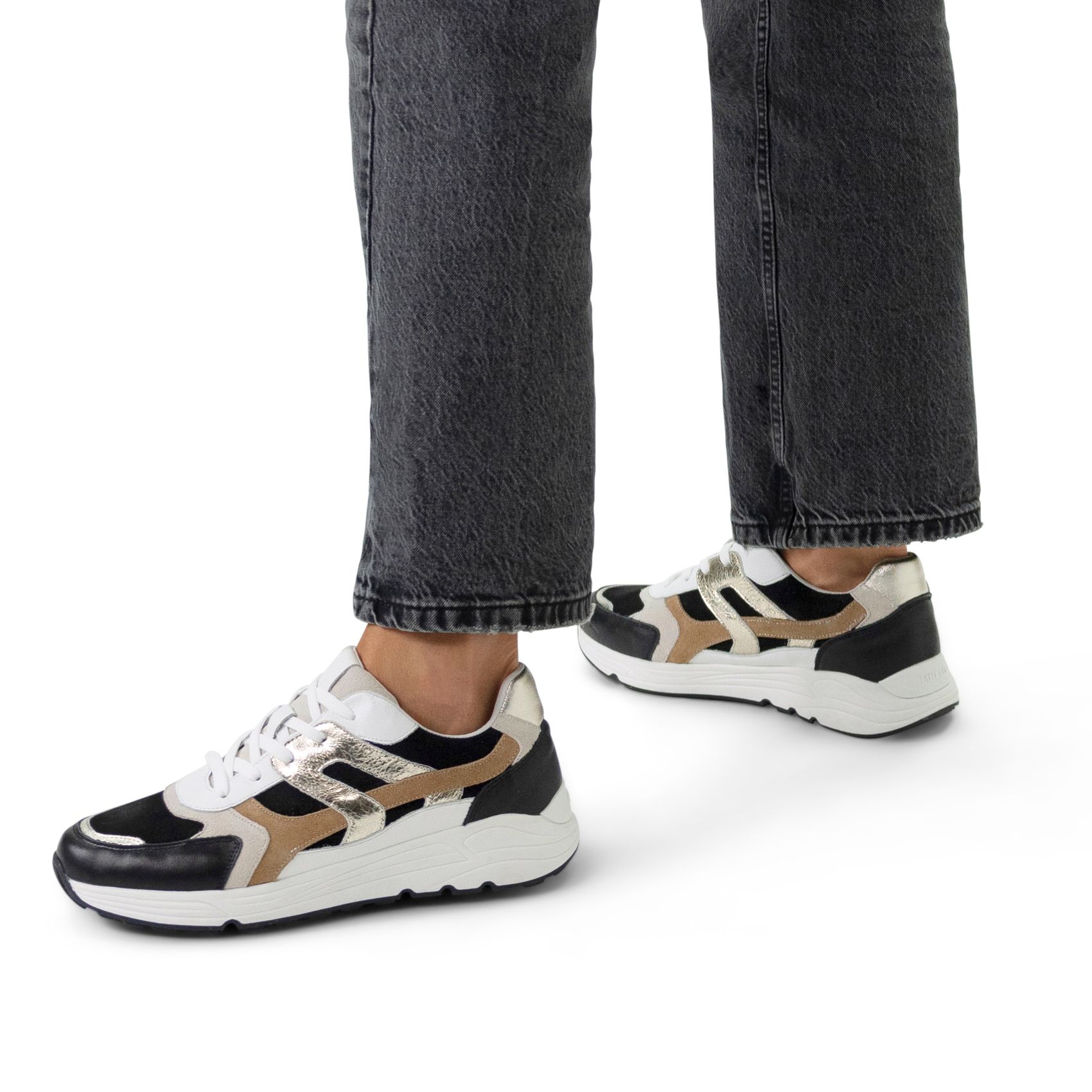 Zwarte leren sneakers