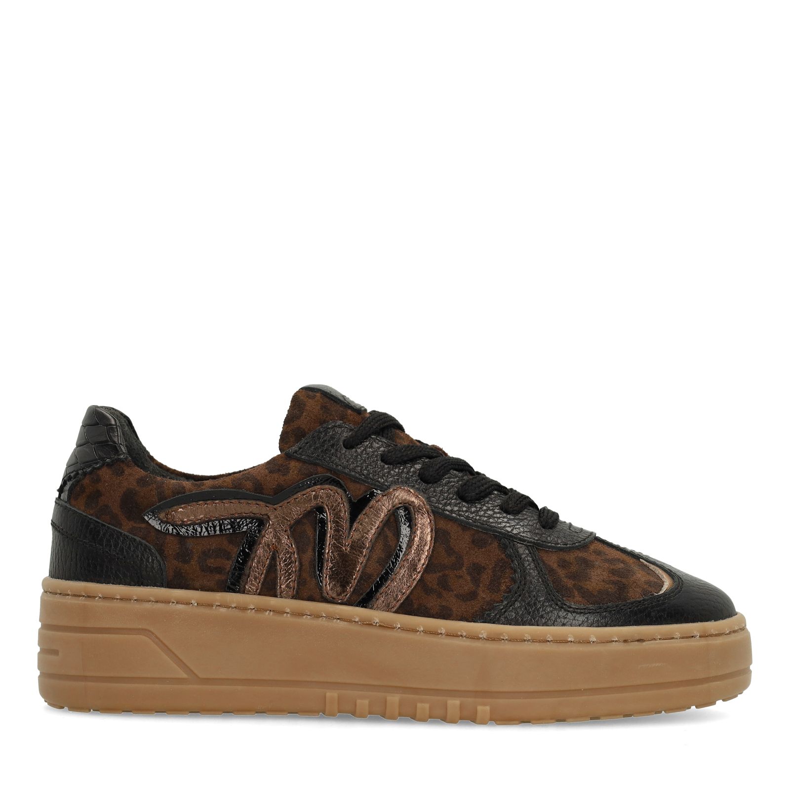 Schwarze Veloursleder-Sneaker