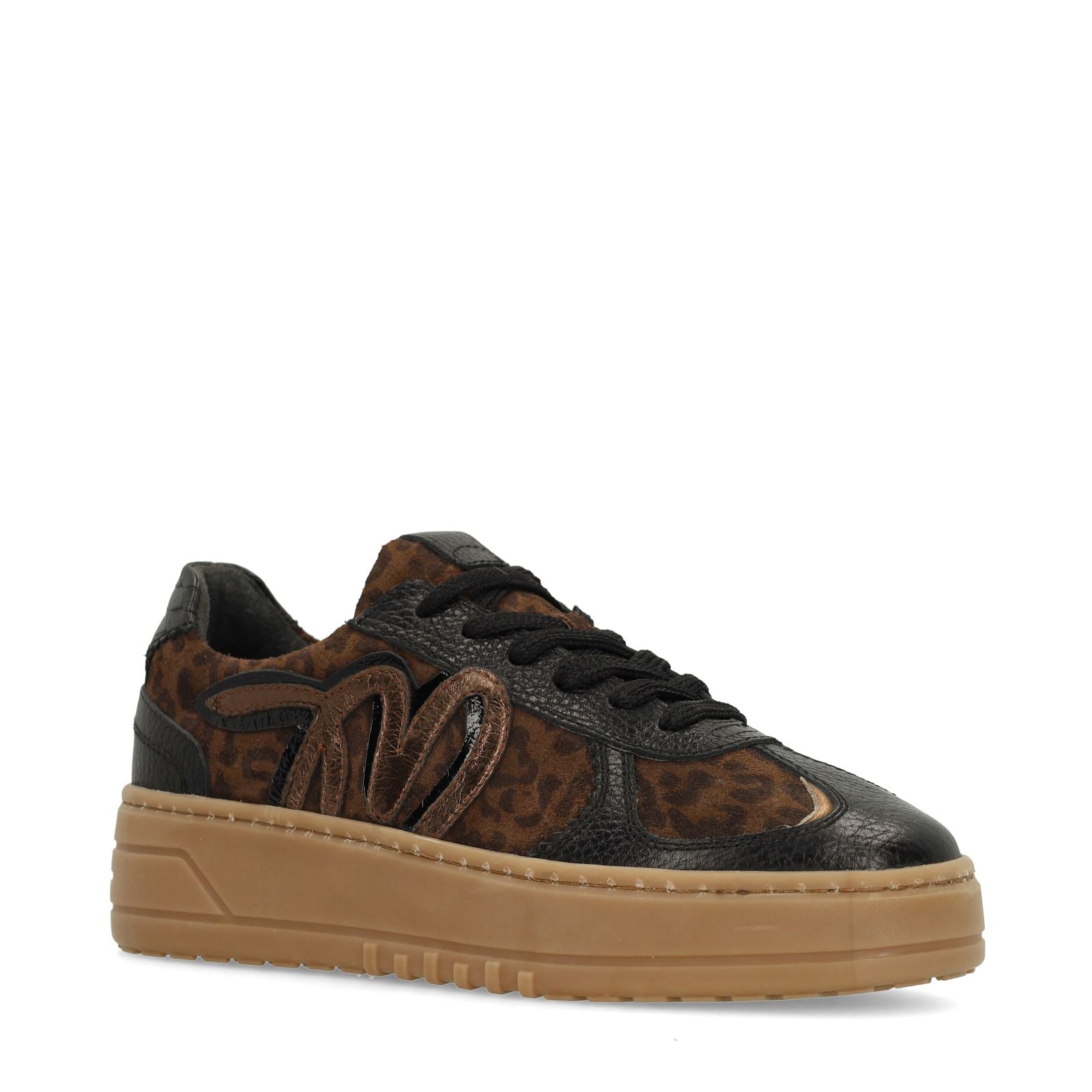 Schwarze Veloursleder-Sneaker