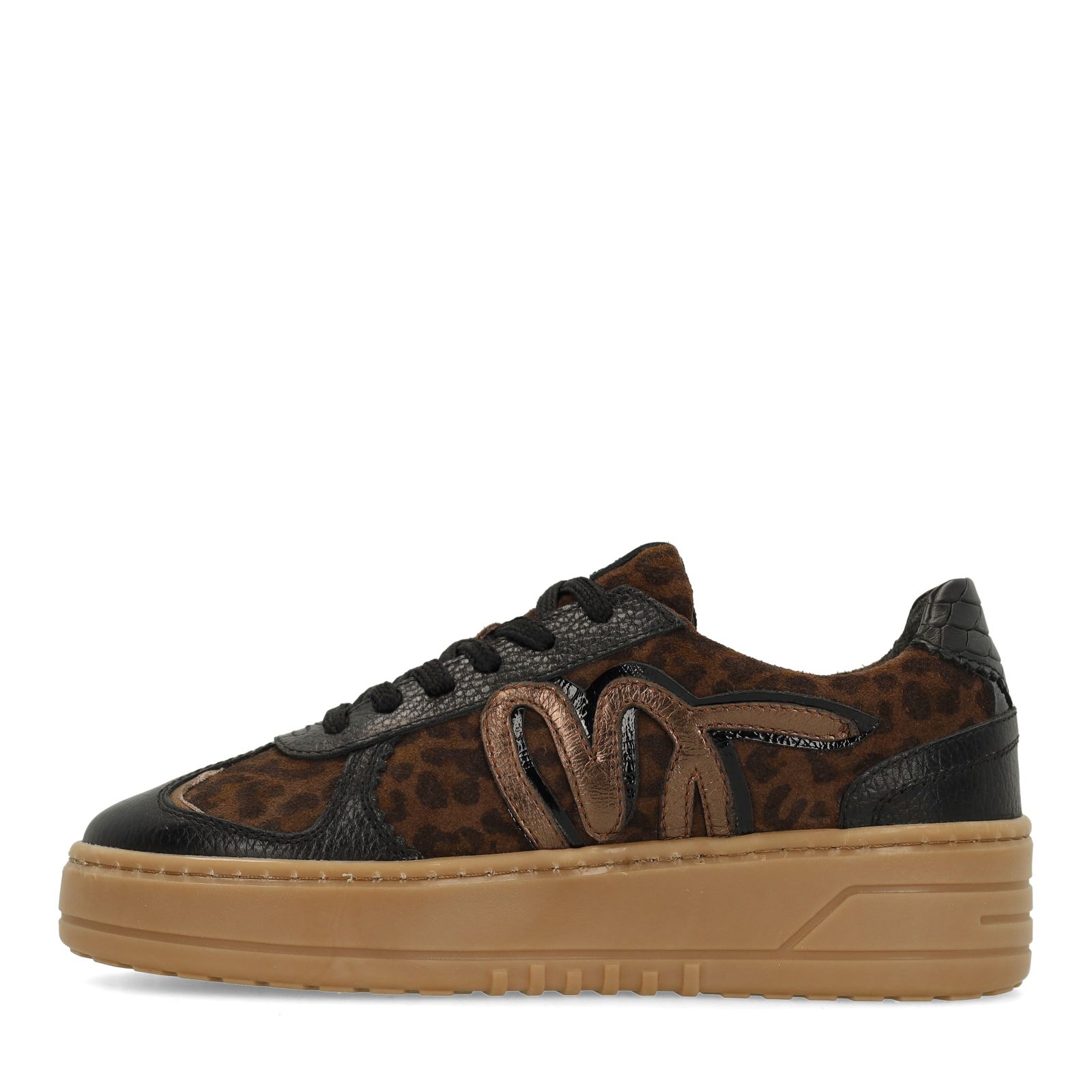 Schwarze Veloursleder-Sneaker