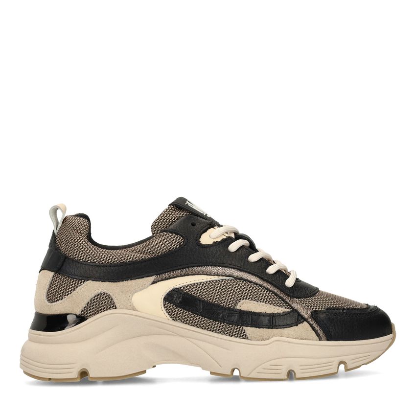 Zwarte leren sneakers