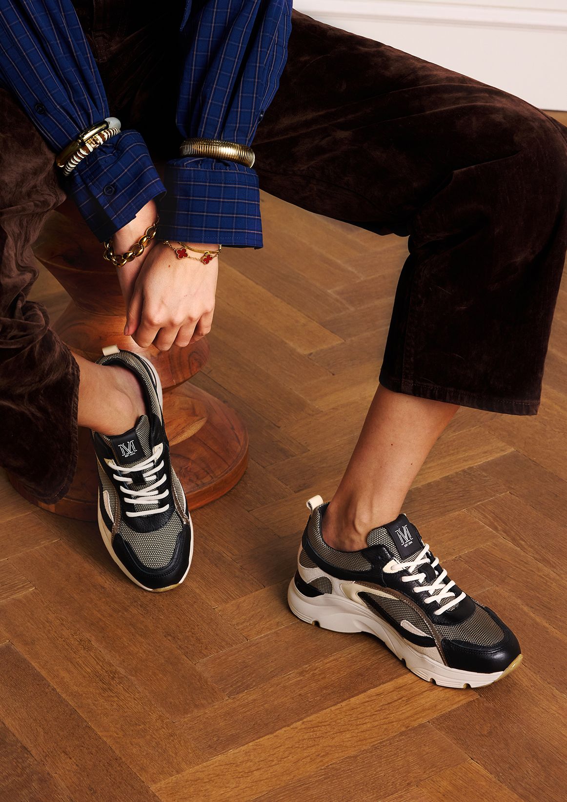 Zwarte leren sneakers