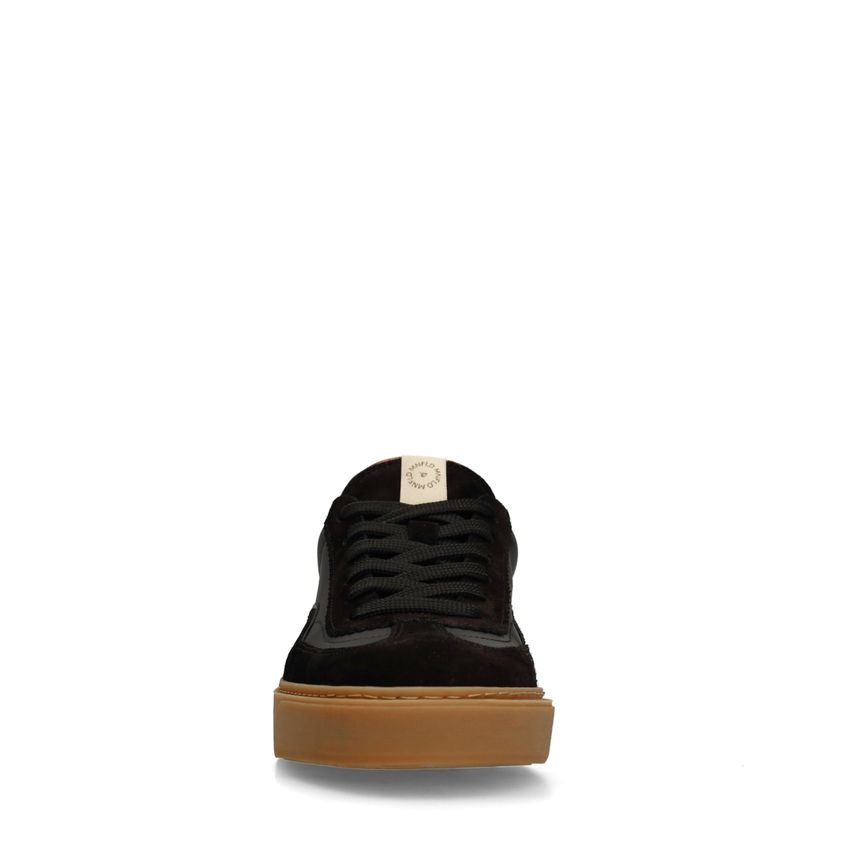 Schwarze Sneaker mit Schlangenmuster-Details