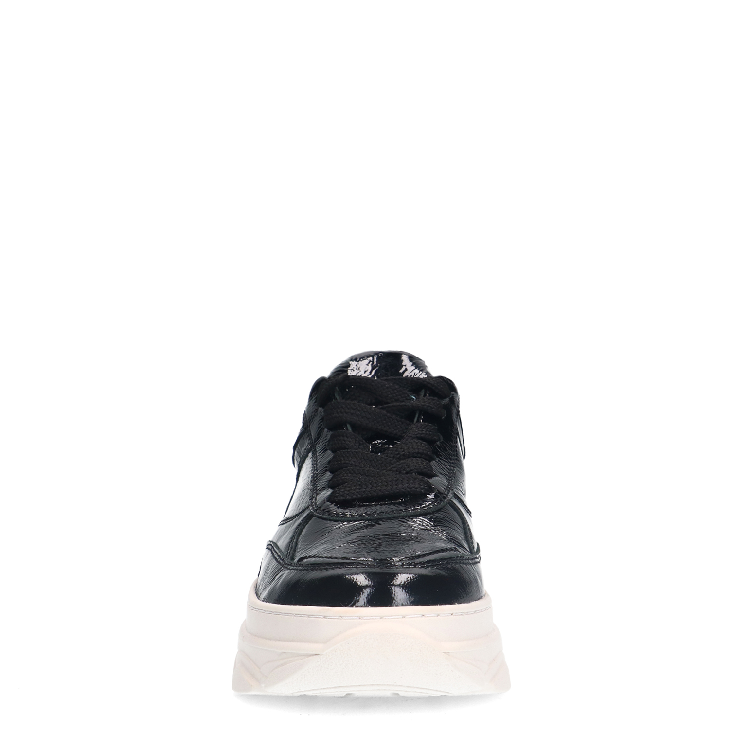 Zwarte lakleren sneakers | Lage sneakers | Manfield | Manfield