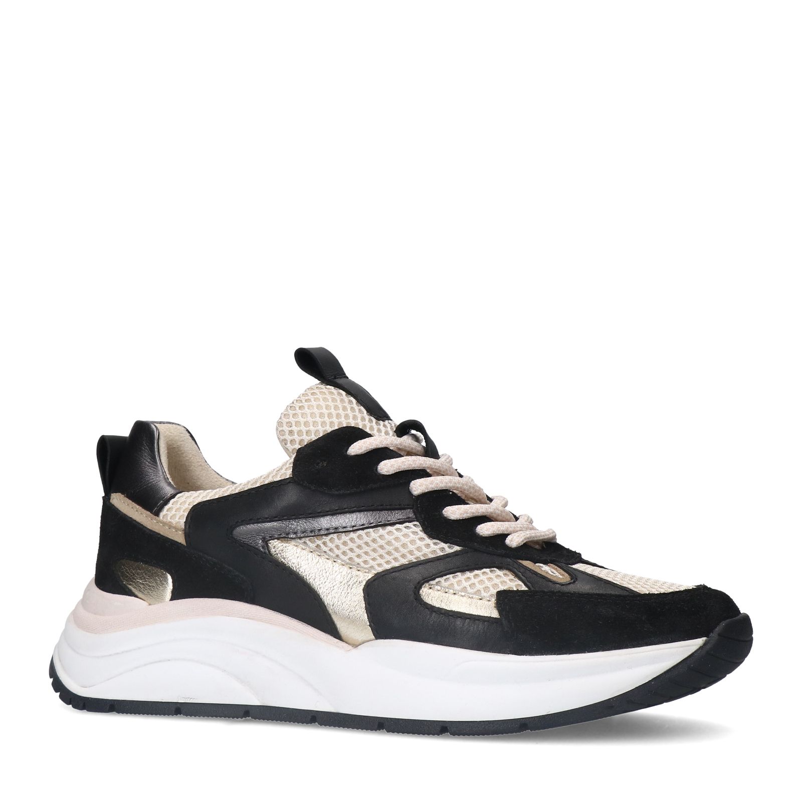 Zwarte leren sneakers