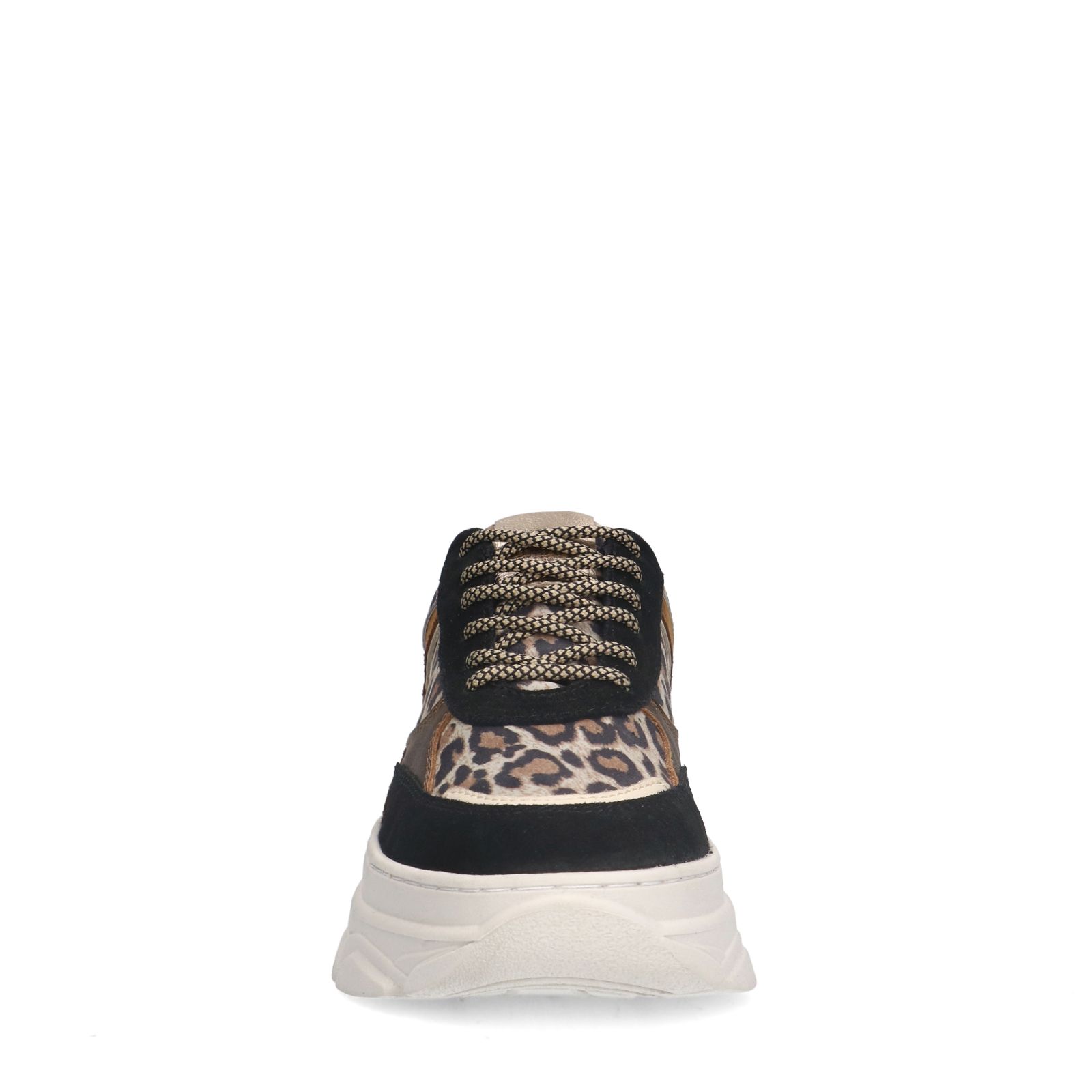 Zwarte suède sneakers met panterprint