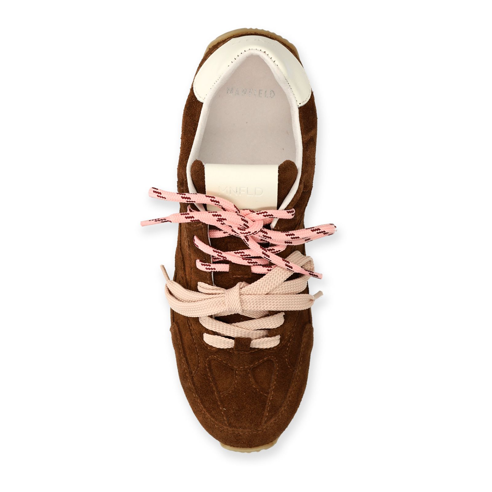 Braune Veloursleder-Sneaker mit zwei Schnürungen
