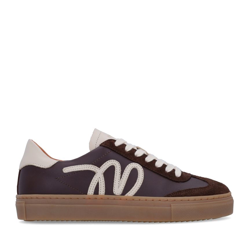 Bruine leren sneakers