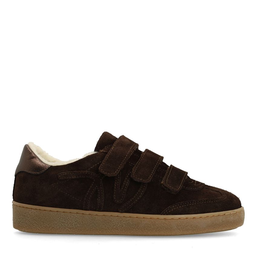 Donkerbruine suède sneakers