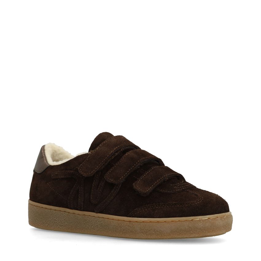 Donkerbruine suède sneakers
