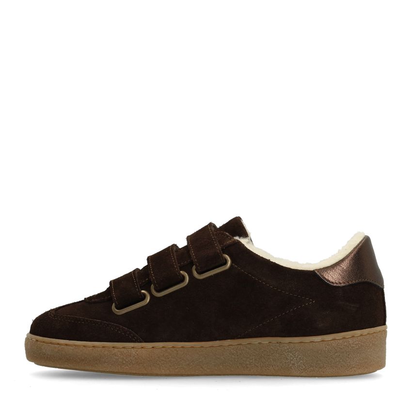 Donkerbruine suède sneakers