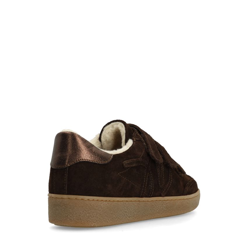 Donkerbruine suède sneakers