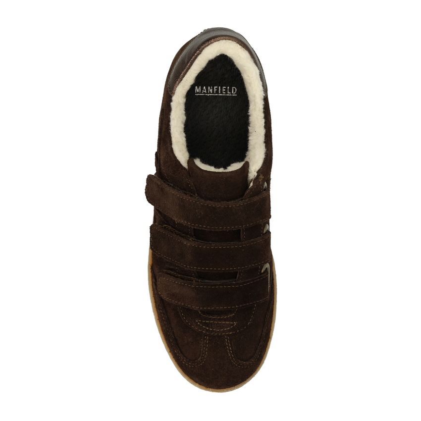 Donkerbruine suède sneakers