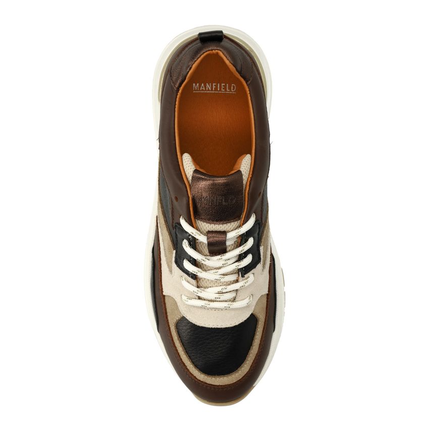 Bruine leren sneakers