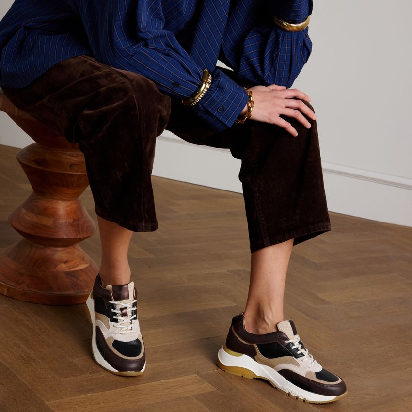 Bruine leren sneakers