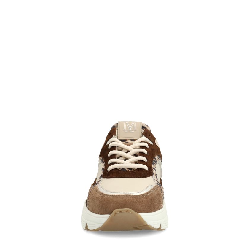 Beigefarbene Veloursleder-Sneaker