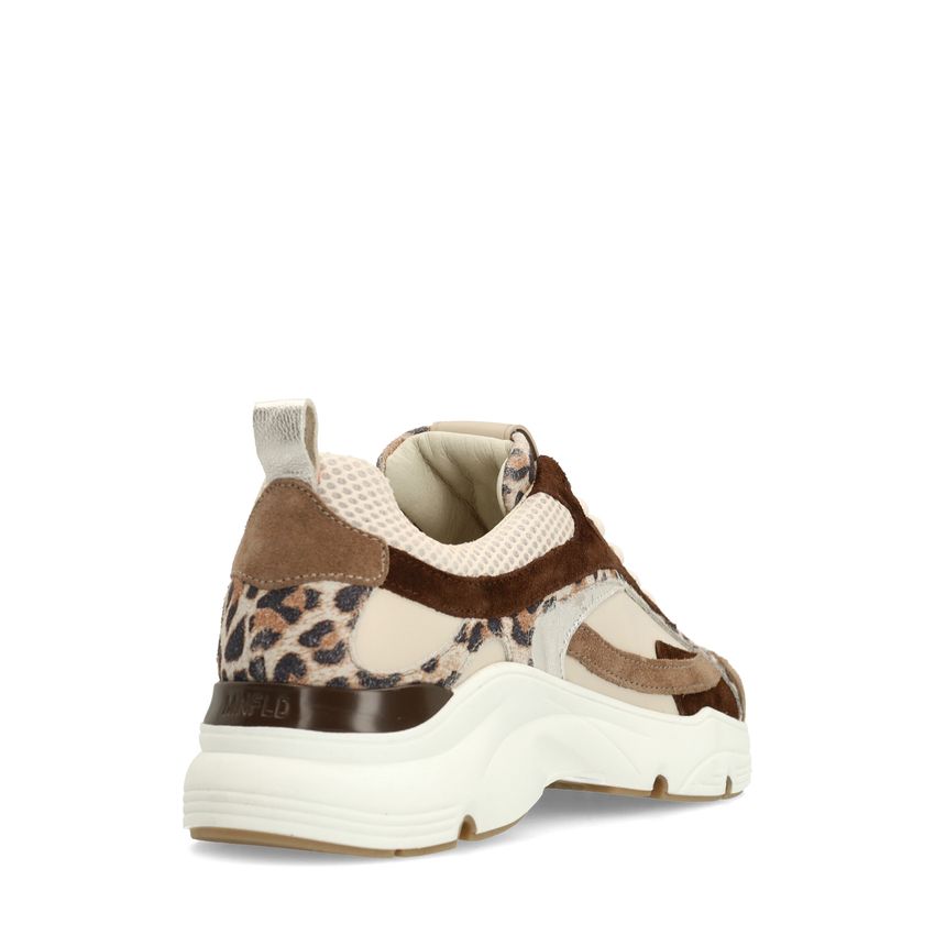Beigefarbene Veloursleder-Sneaker