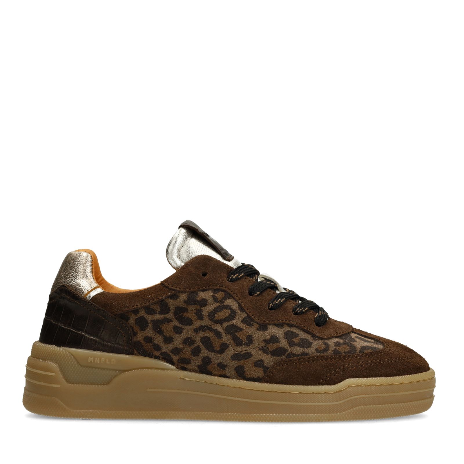 Veloursleder-Sneaker mit Leoprint