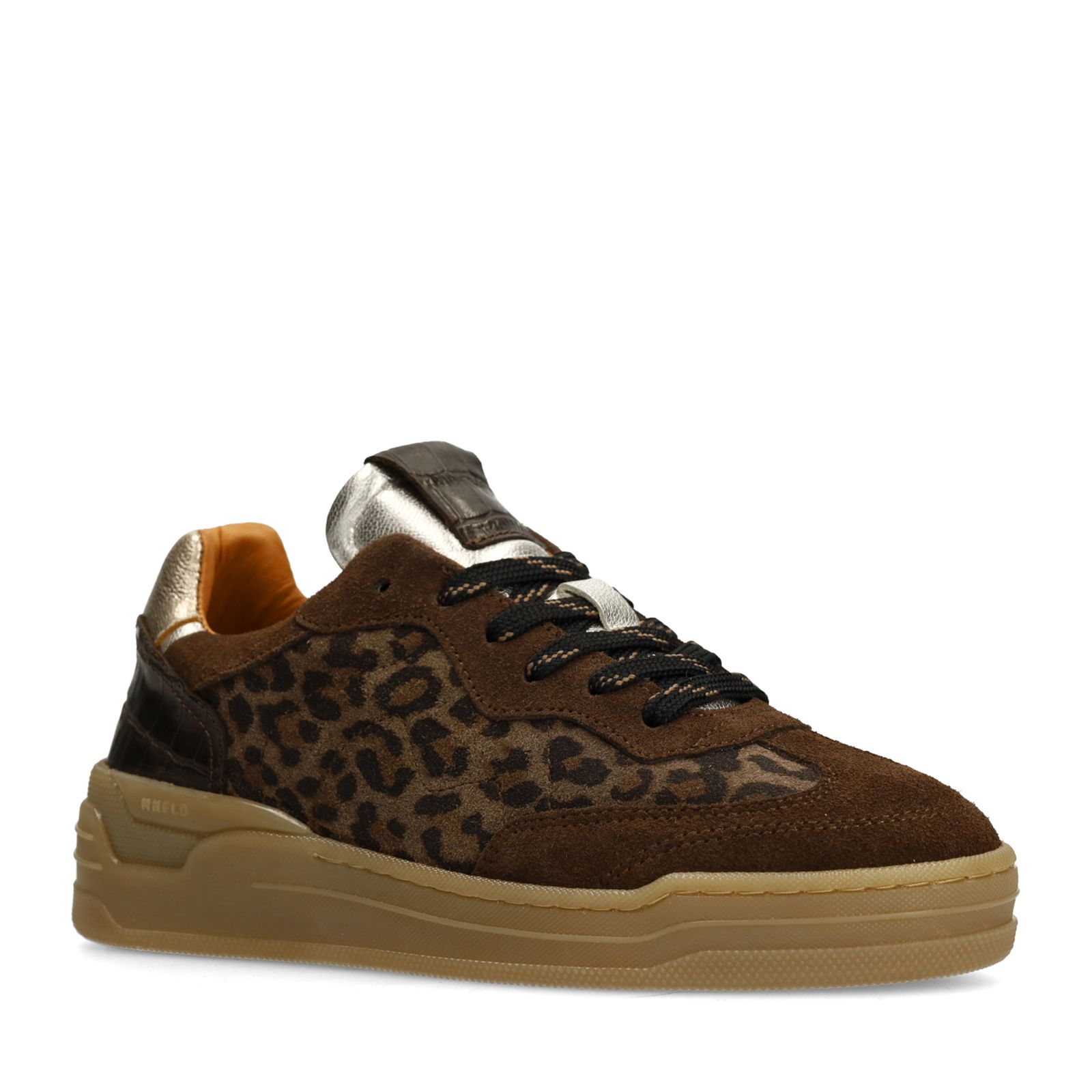 Veloursleder-Sneaker mit Leoprint
