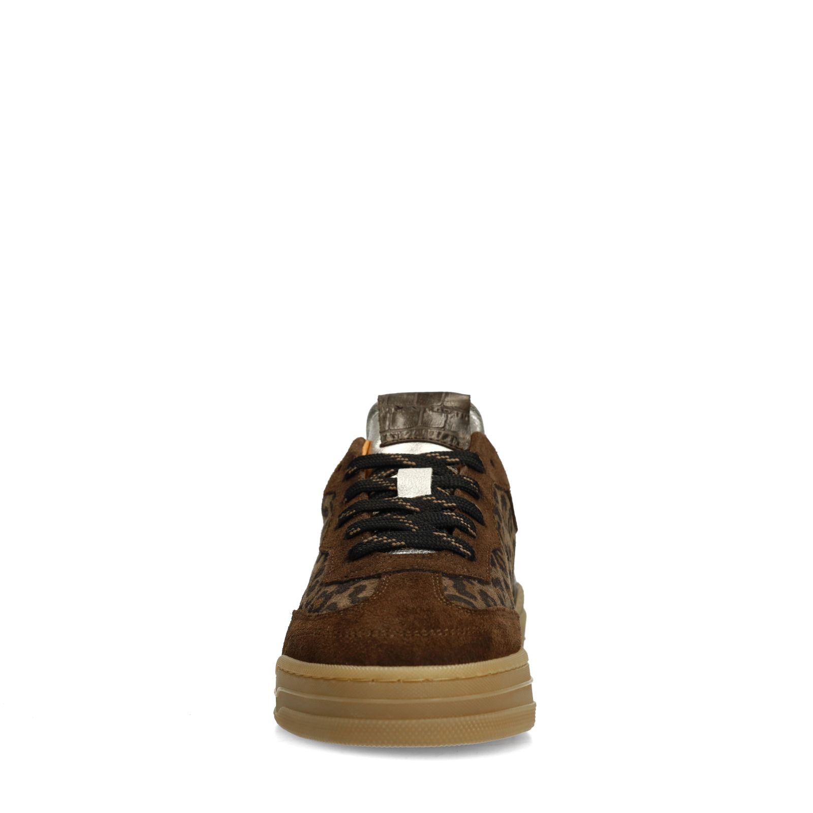 Veloursleder-Sneaker mit Leoprint