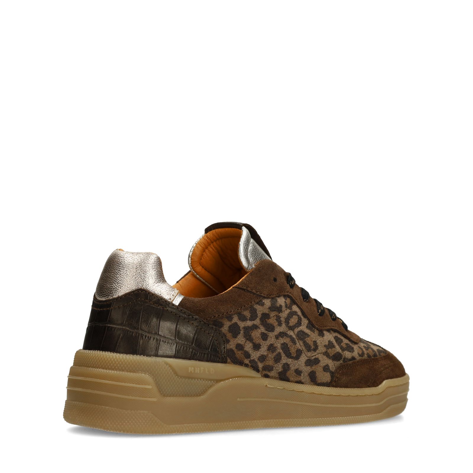 Veloursleder-Sneaker mit Leoprint