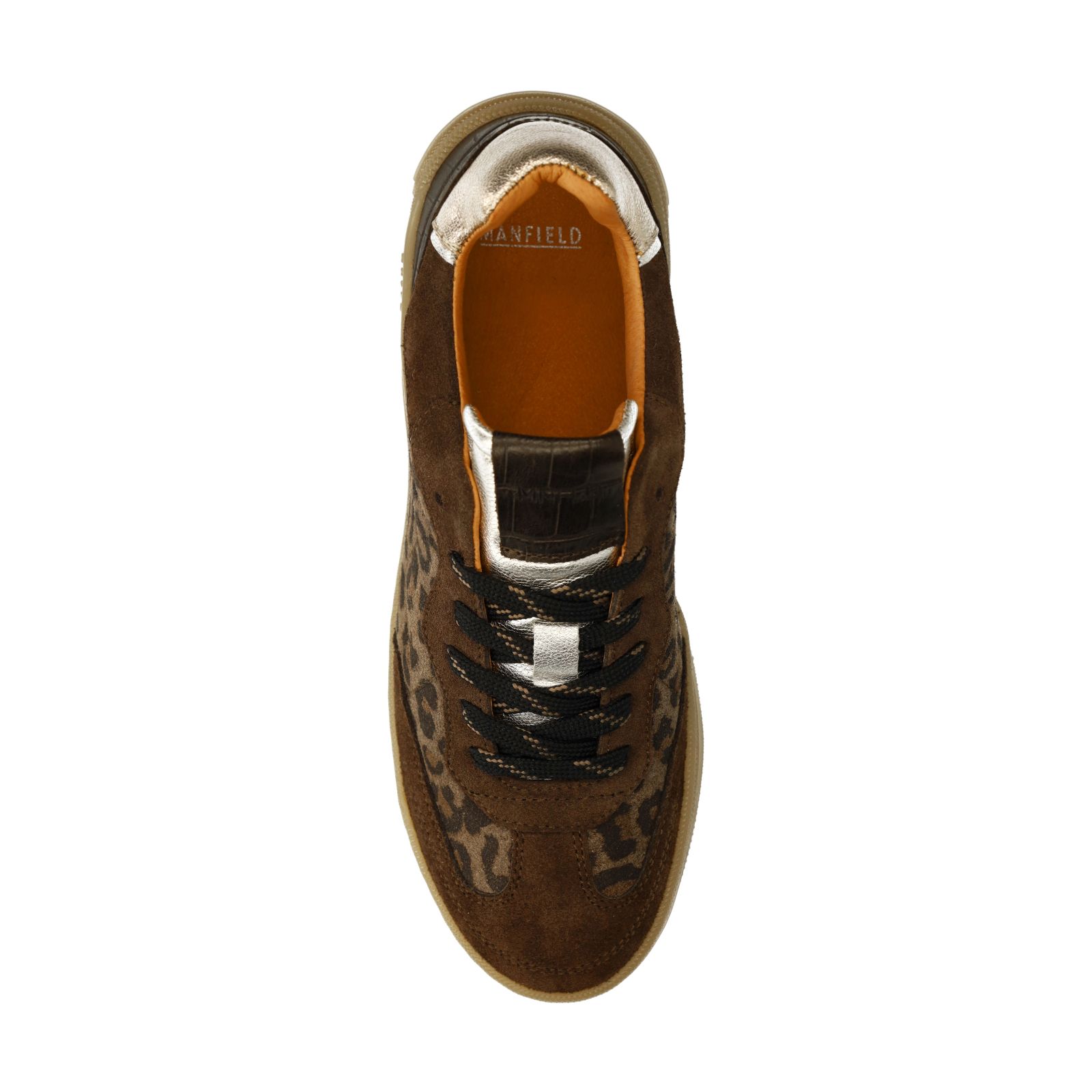 Veloursleder-Sneaker mit Leoprint