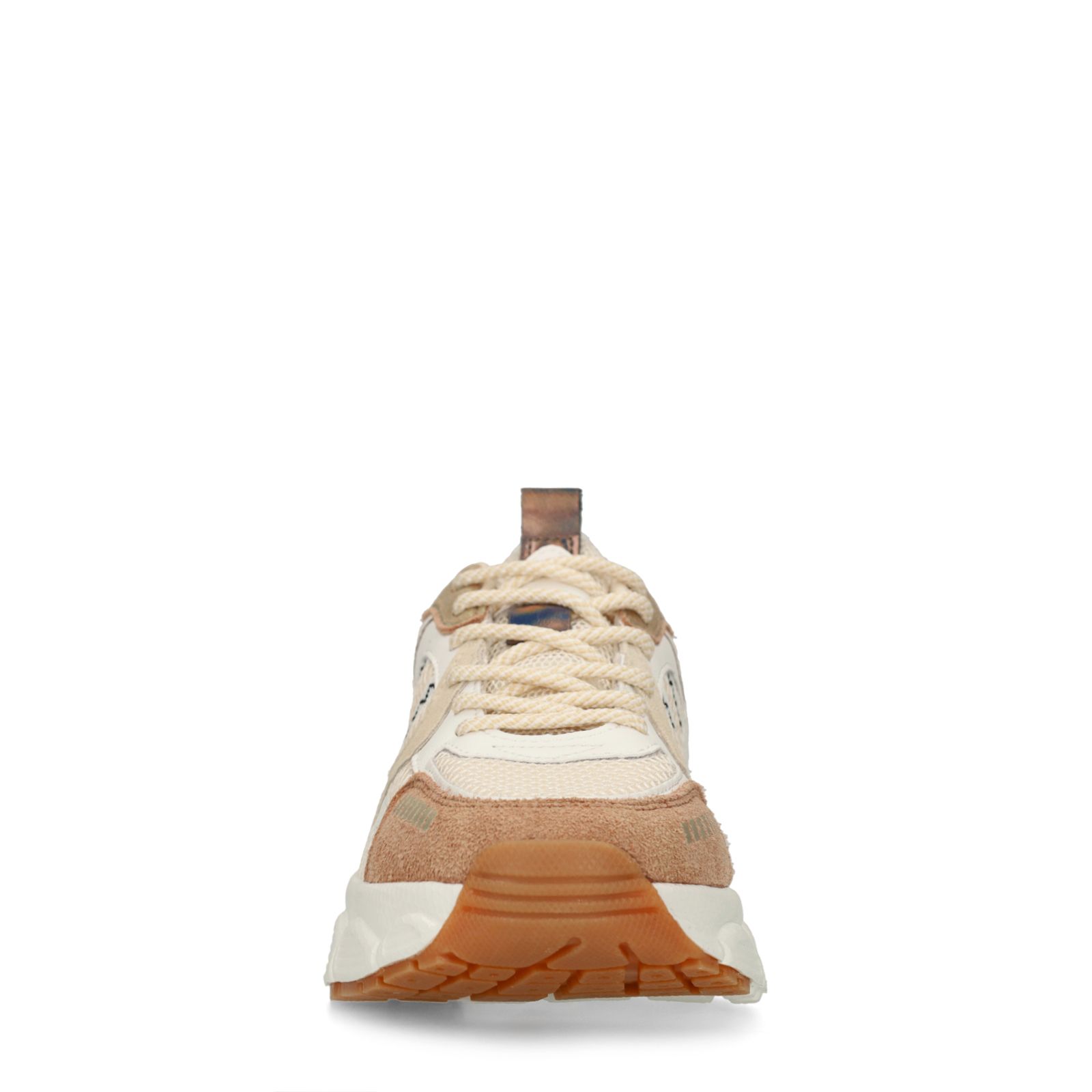 Braune Sneaker mit Mesh-Details in Braun und Weiß