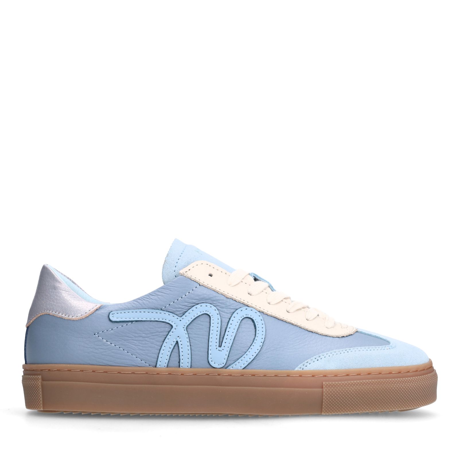 Blaue Ledersneaker