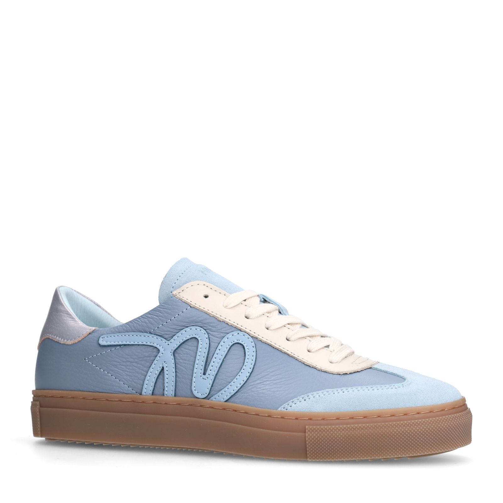 Blaue Ledersneaker