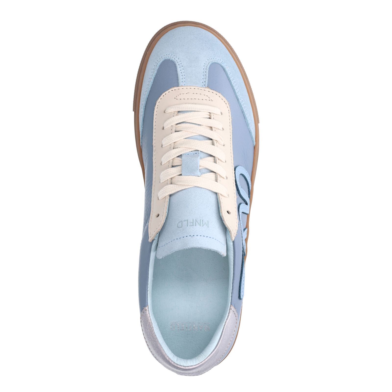 Blaue Ledersneaker