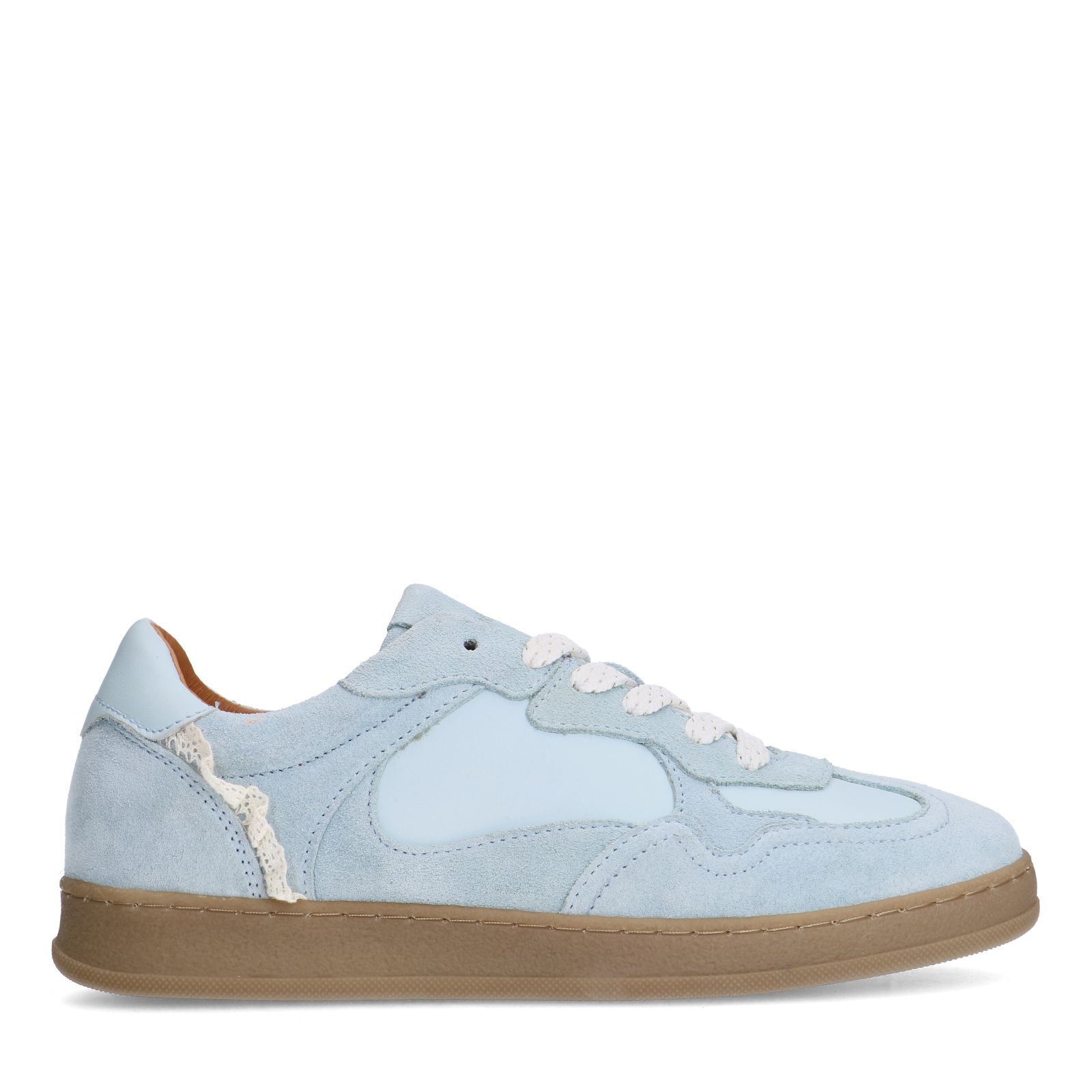 Hellblaue Veloursleder-Sneaker