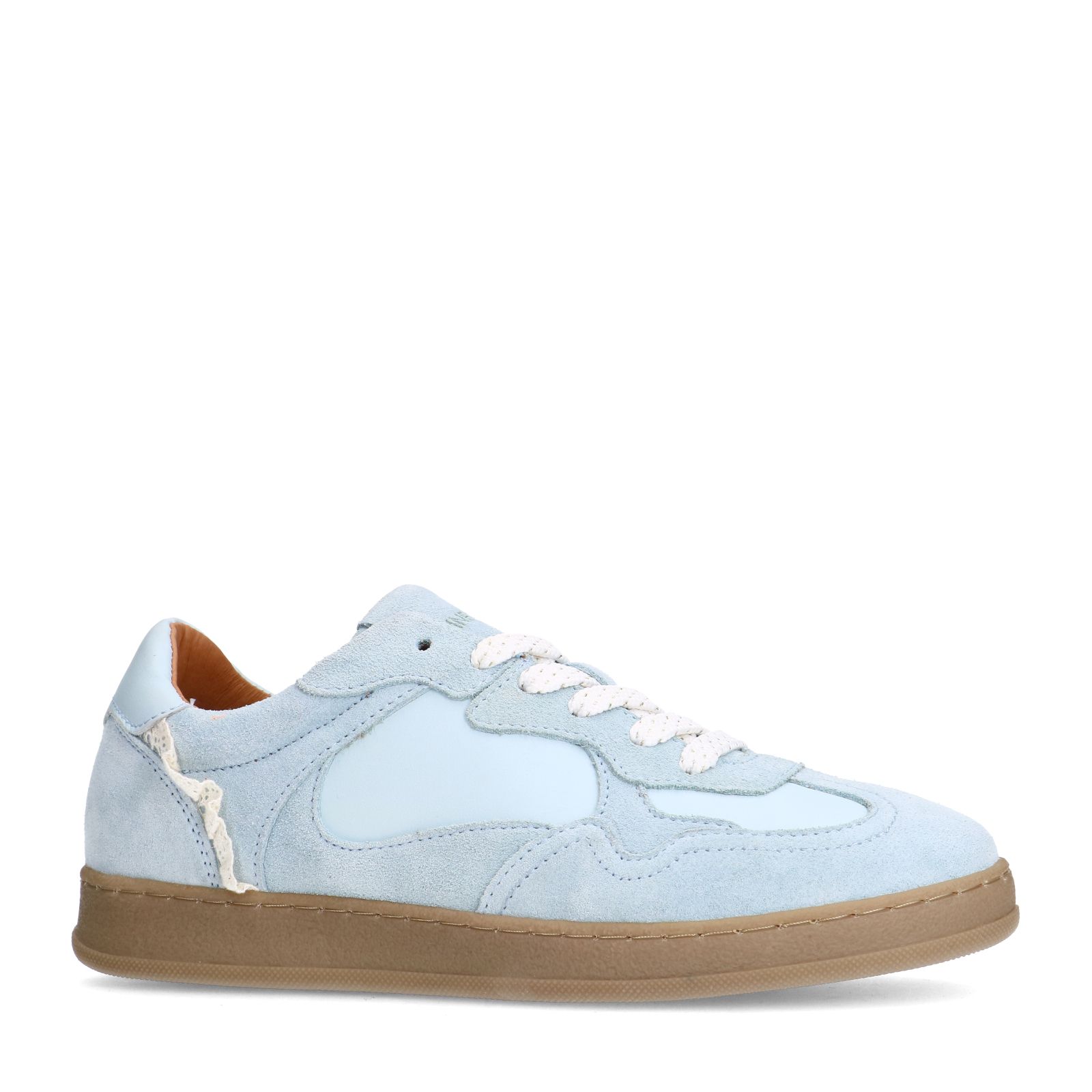 Hellblaue Veloursleder-Sneaker