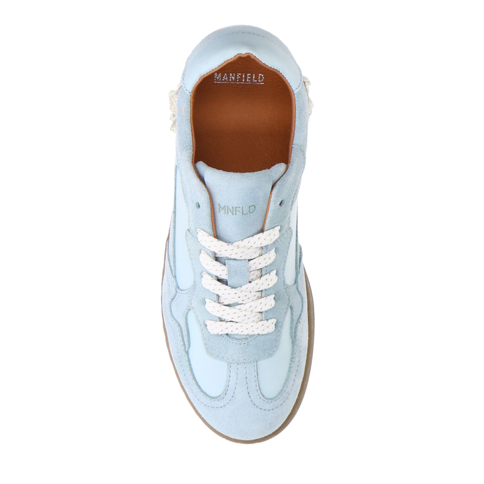 Hellblaue Veloursleder-Sneaker