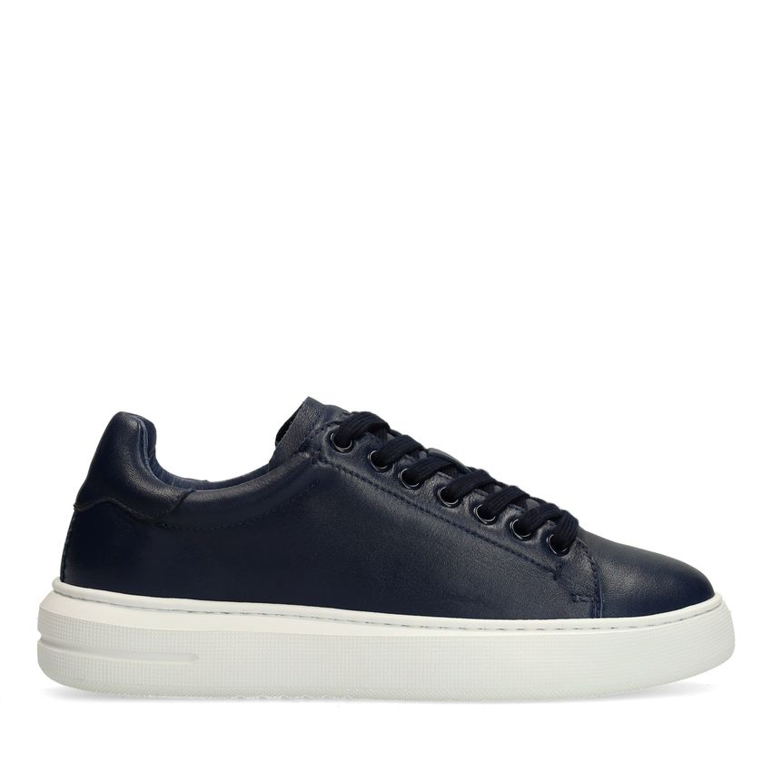 Donkerblauwe leren sneakers