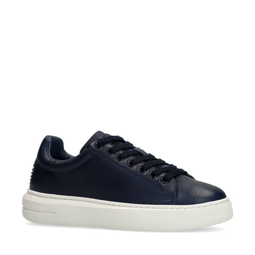 Dunkelblaue Ledersneaker