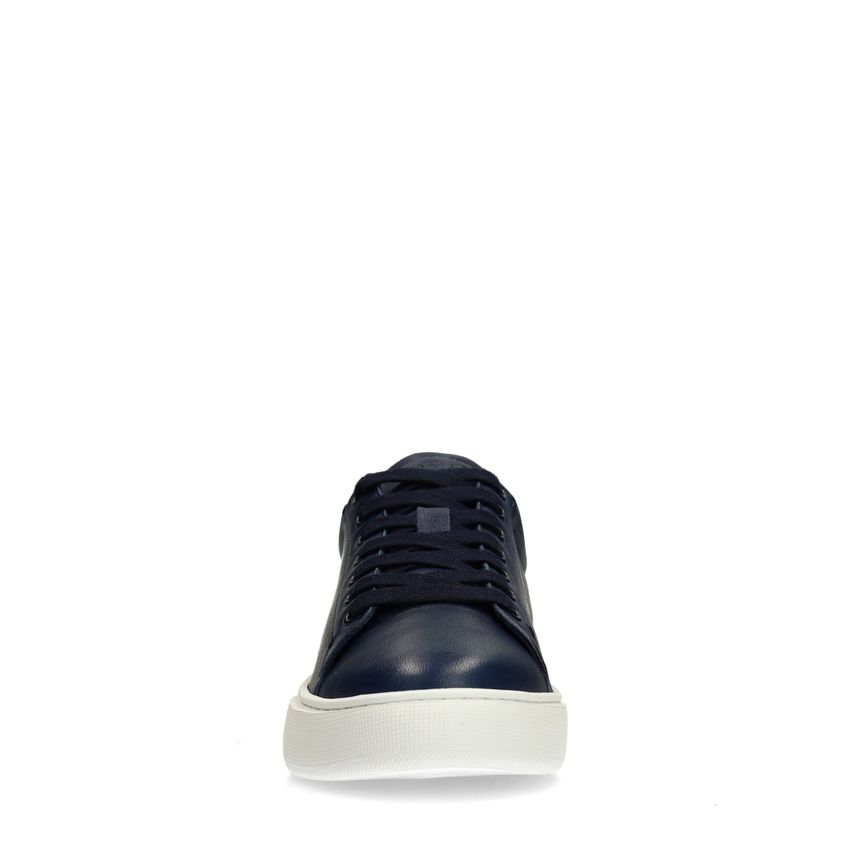 Donkerblauwe leren sneakers