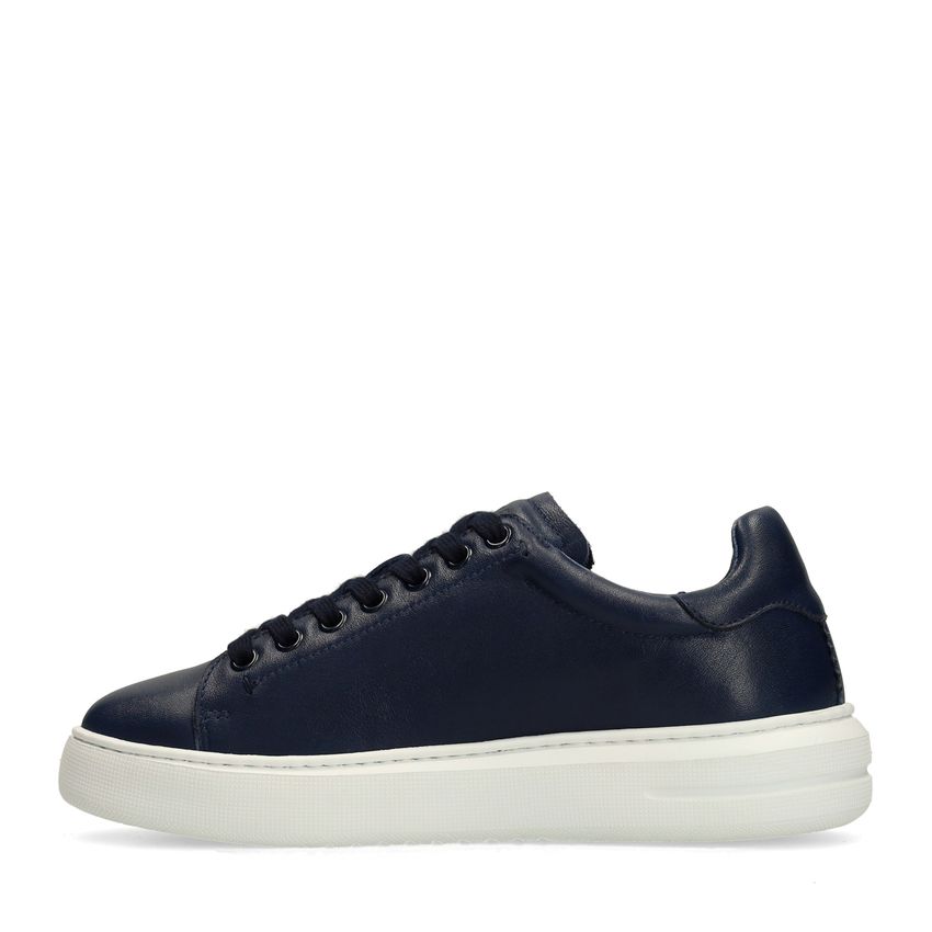 Donkerblauwe leren sneakers