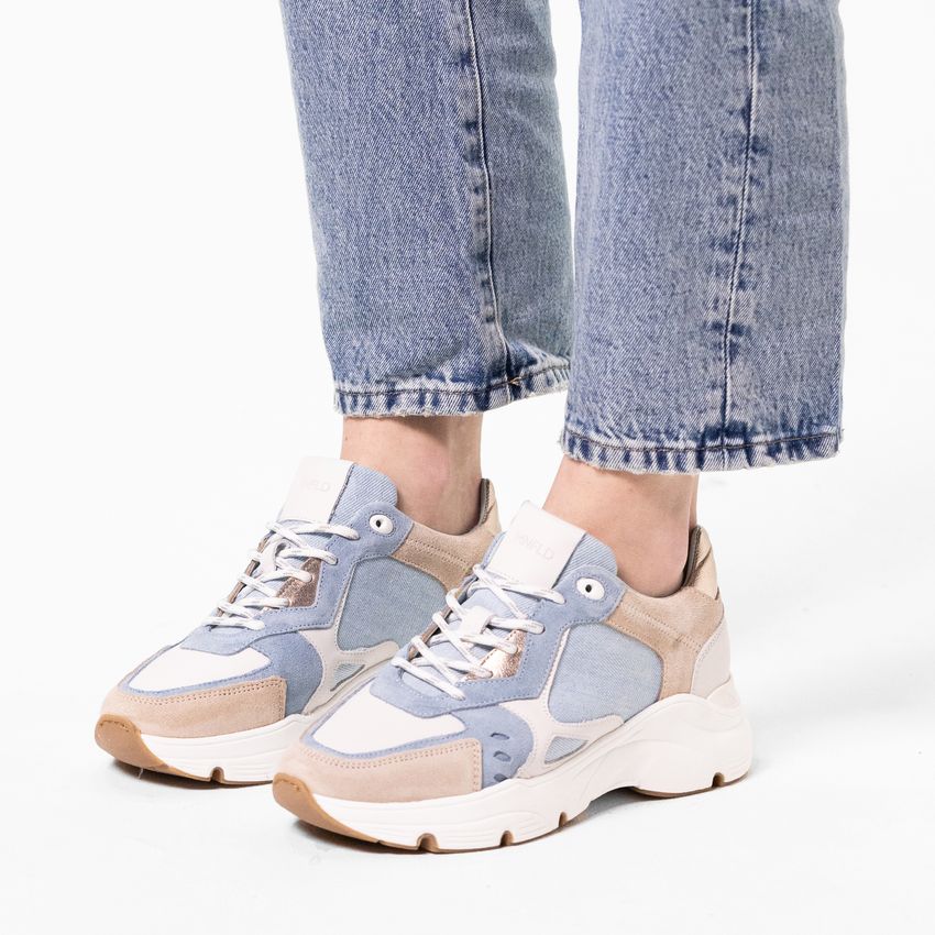 Blauwe denim sneakers