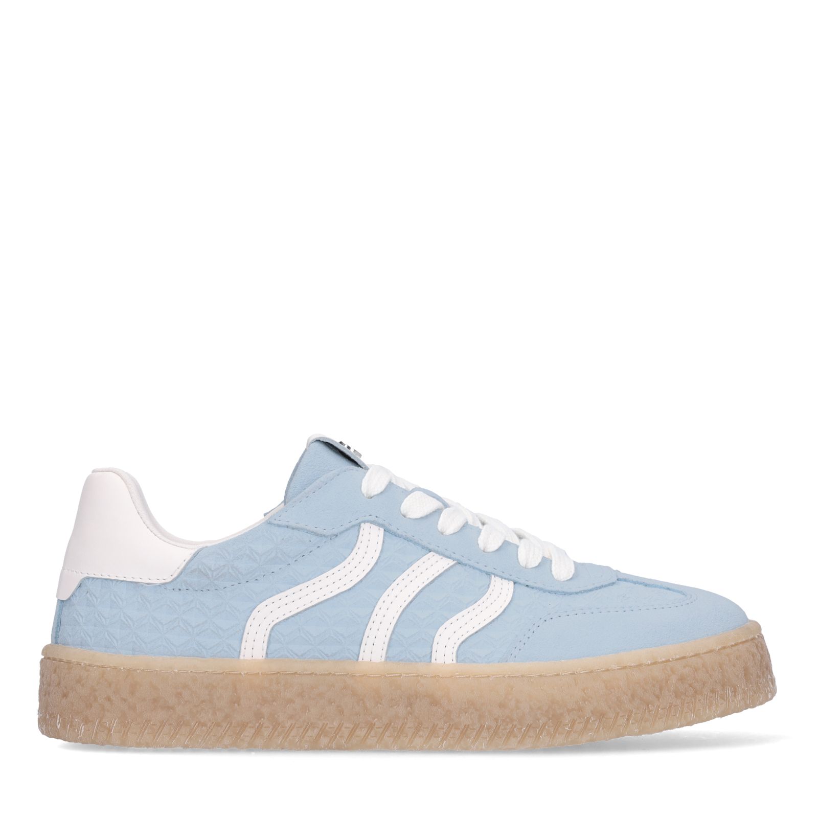 Blauwe leren sneakers