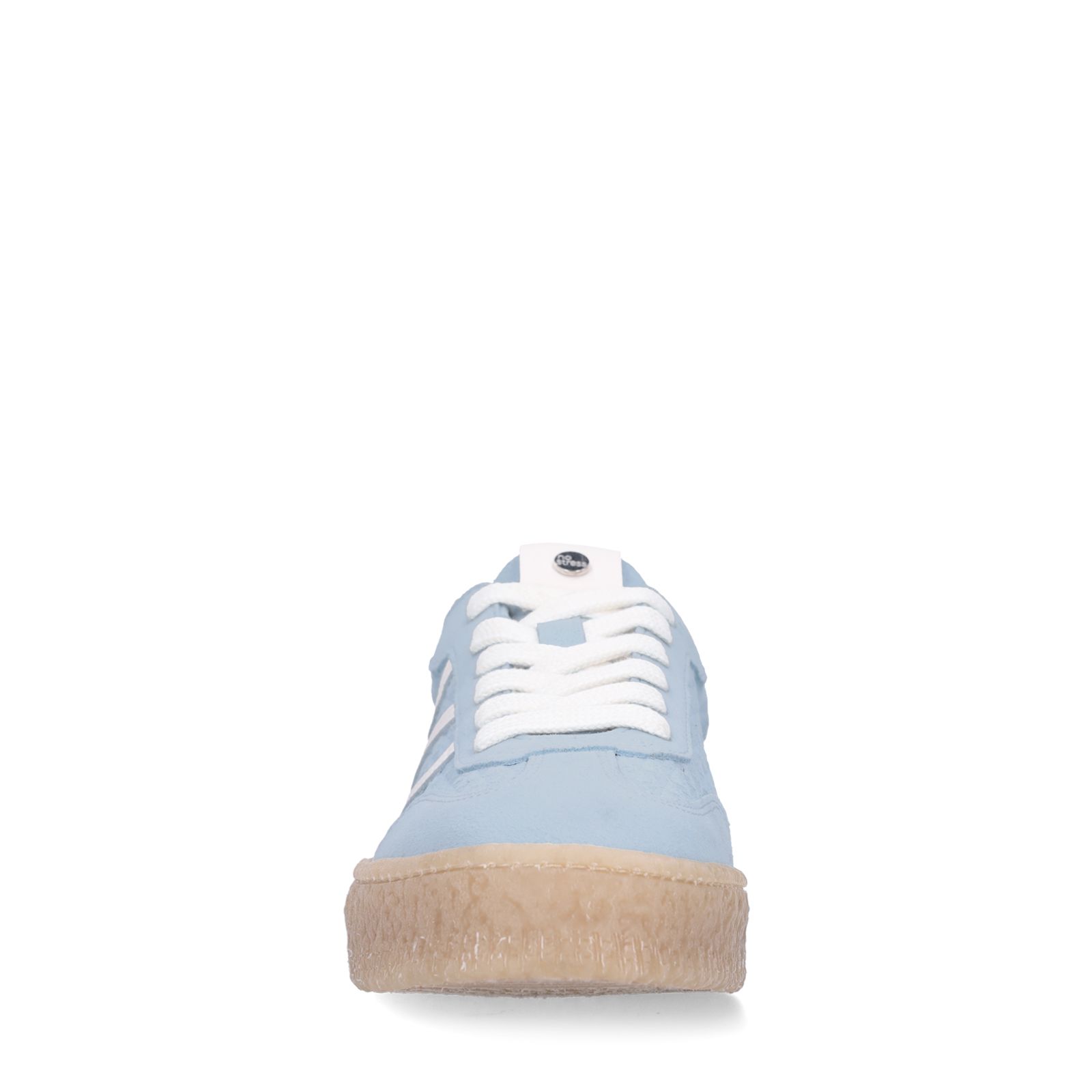Blauwe leren sneakers