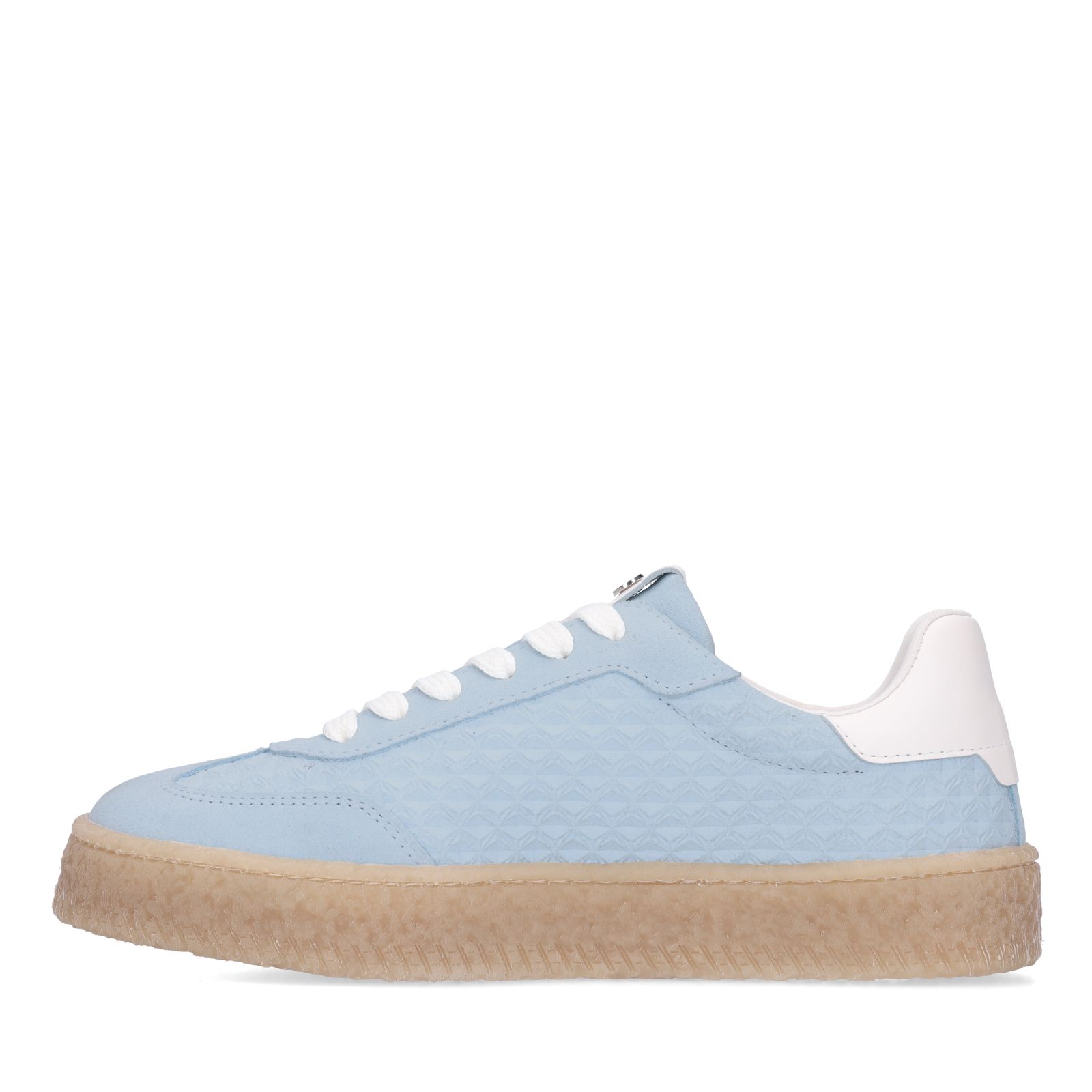 Blauwe leren sneakers