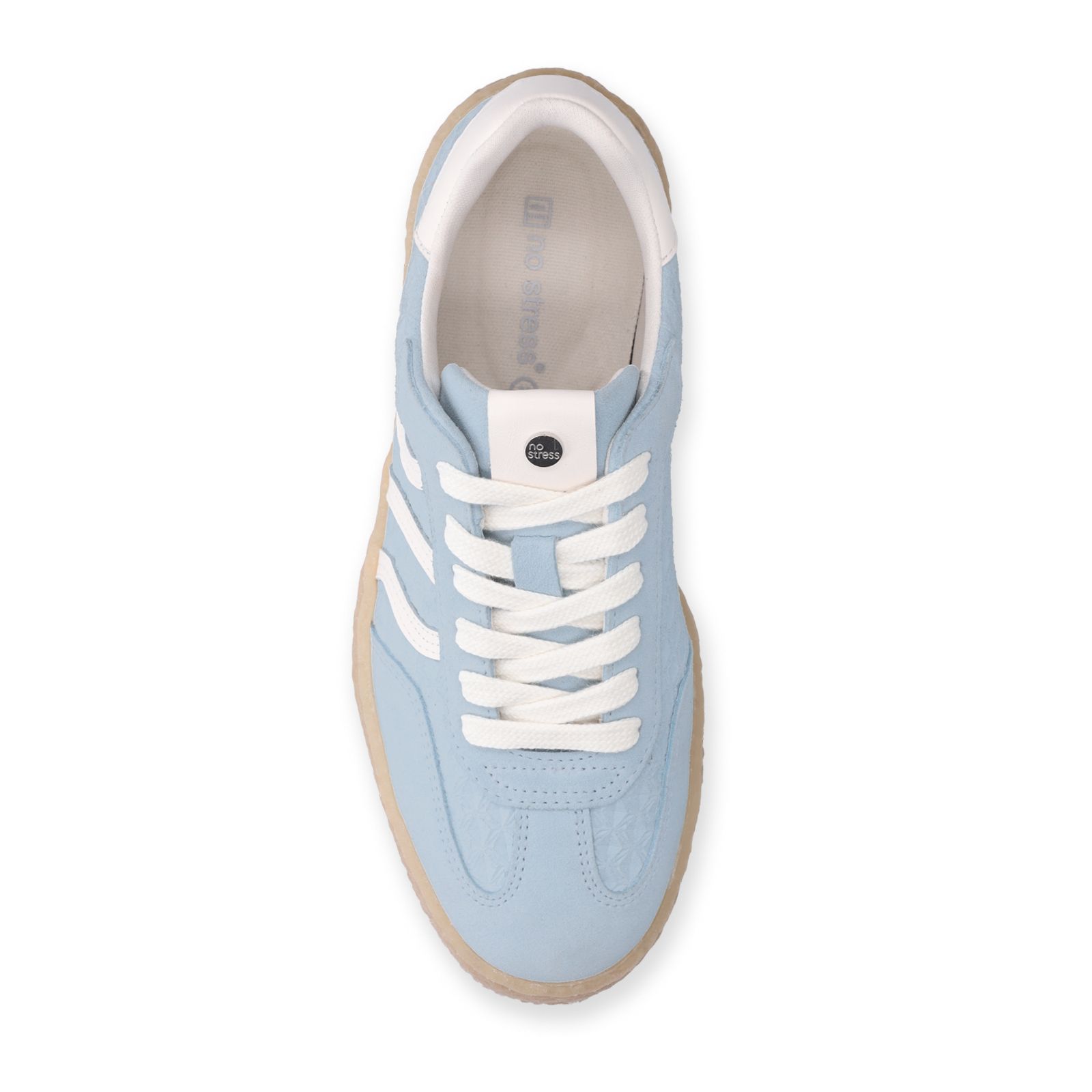 Blauwe leren sneakers