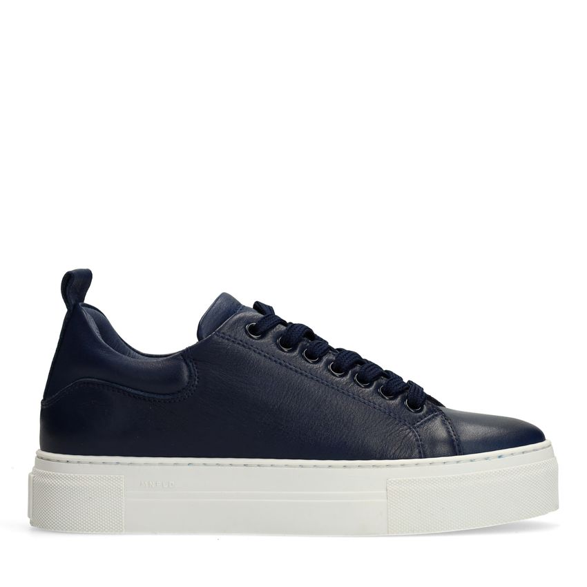 Donkerblauwe leren sneakers