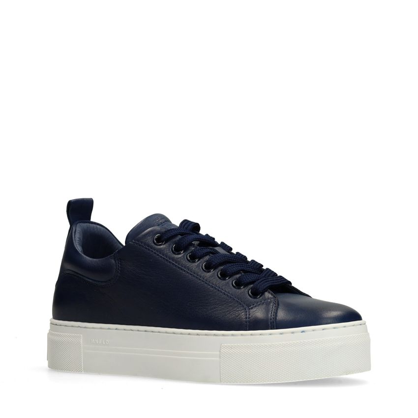 Donkerblauwe leren sneakers