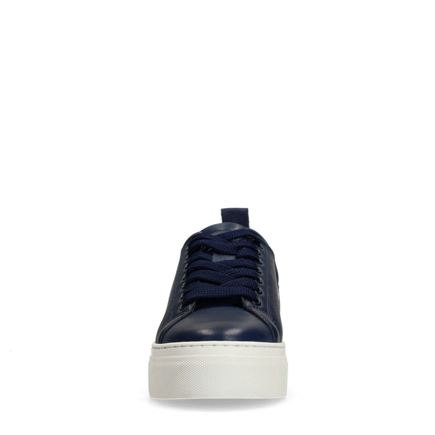 Donkerblauwe leren sneakers