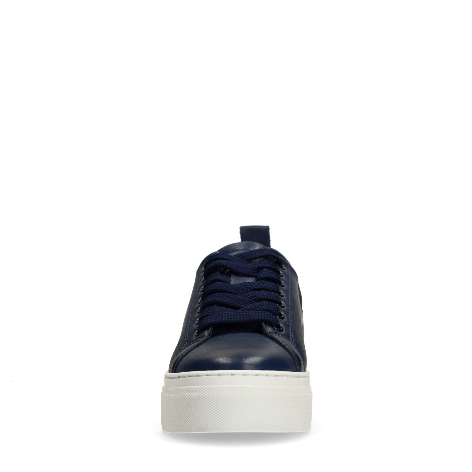 Dunkelblaue Ledersneaker