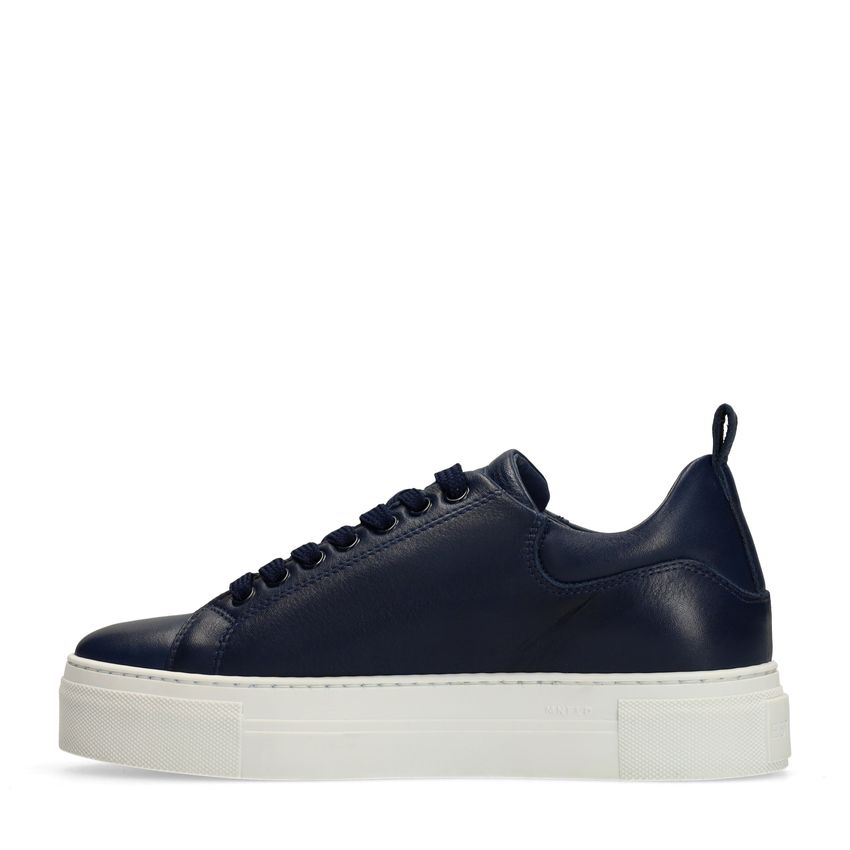Donkerblauwe leren sneakers