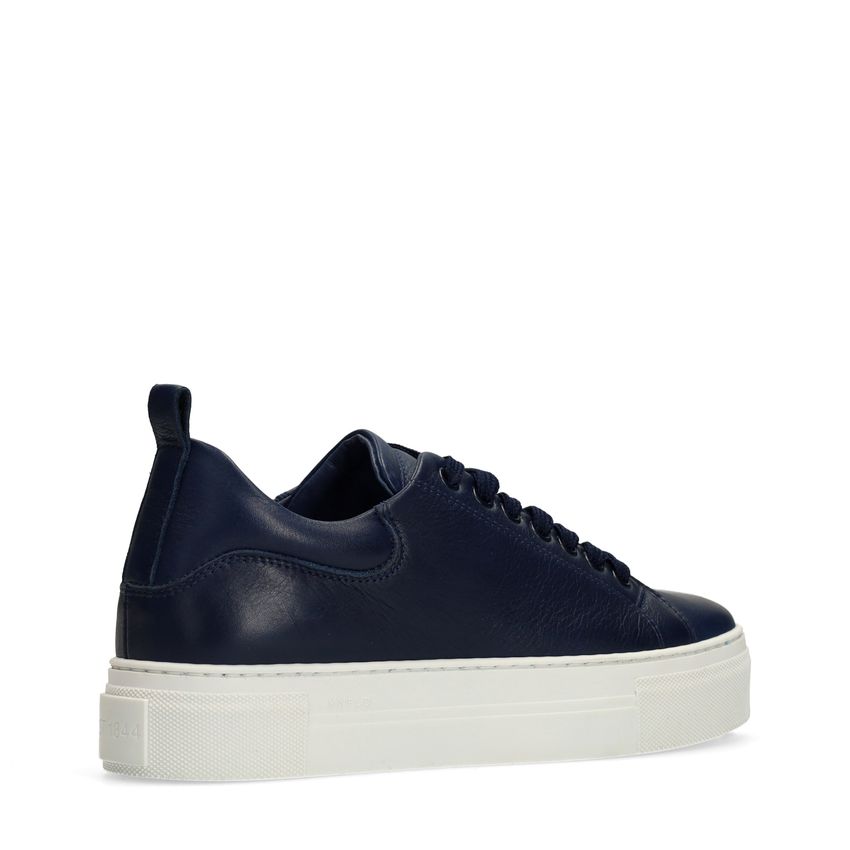 Donkerblauwe leren sneakers