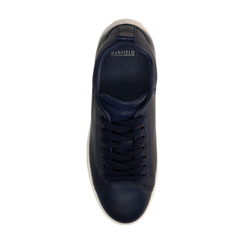 Donkerblauwe leren sneakers