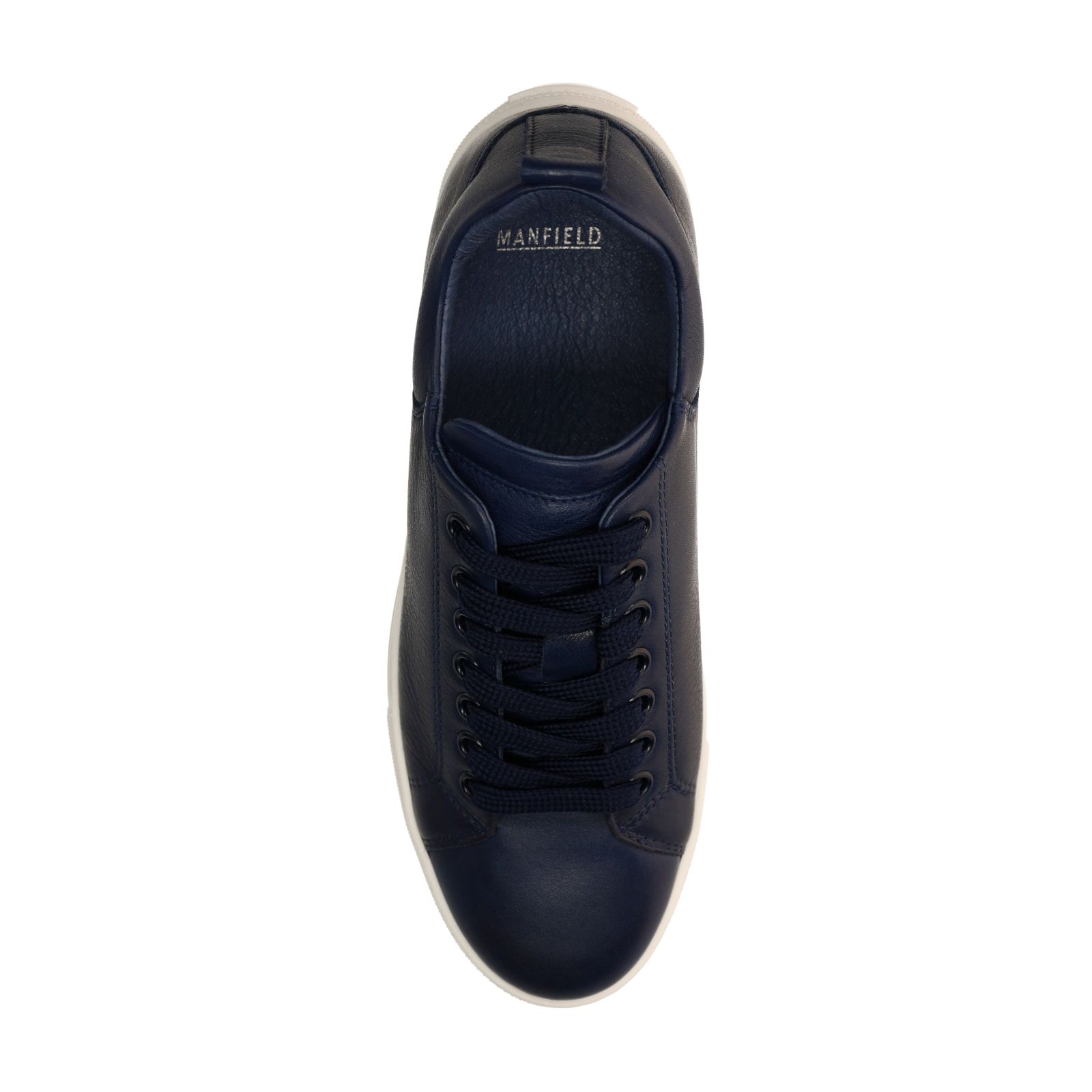 Dunkelblaue Ledersneaker